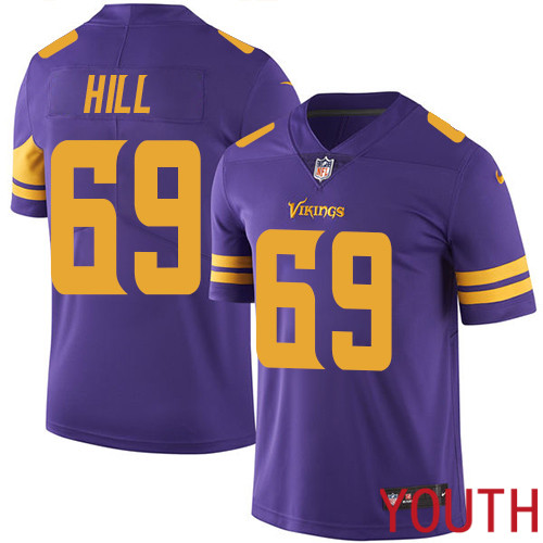 Minnesota Vikings 69 Limited Rashod Hill Purple Nike NFL Youth Jersey Rush Vapor Untouchable